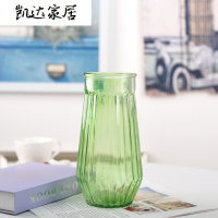 玻璃花瓶 创意彩色透明富贵竹干花花器 客厅插花摆件 小清新 精选特买
