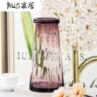 琉光玻璃花瓶 透明水培花瓶客厅复古文艺北欧风创意干花插花花瓶 精选特买
