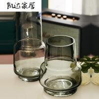 美式复古花瓶简约玻璃水养插花干花花器 客厅家居装饰品摆设 精选特买