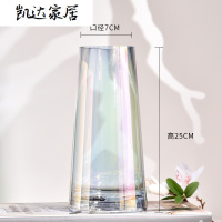 轻奢北欧珠光色玻璃花瓶 七彩花器客厅餐桌家居装饰品摆设工艺品 精选特买