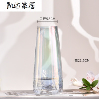 轻奢北欧珠光色玻璃花瓶 七彩花器客厅餐桌家居装饰品摆设工艺品 精选特买
