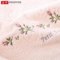 2条纯棉素色枕巾 欧式绣花刺绣成人家用枕巾加厚全棉吸水一对