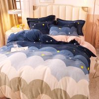 加厚牛奶绒四件套双面加毛绒床单被套冬季法兰珊瑚绒保暖床上用品