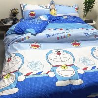 卡通床上用品哆啦A梦四件套机器猫床单蓝胖子被套学生宿舍三件套