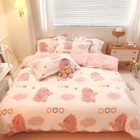 冬季加厚牛奶绒四件套双面绒珊瑚绒法兰绒被套保暖床上用品三件套