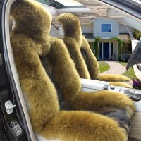 冬季新款羊毛汽车坐垫 澳洲纯羊毛坐垫 皮毛一体狼皮座垫全包座套