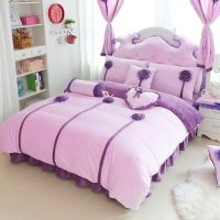冬季公主晶绒四件套珊瑚绒双面加厚法兰保暖牛奶绒被套床裙款
