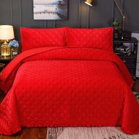 [双层加厚]水晶绒夹棉床单床盖AB版防滑铺盖冬季加绒花边盖毯