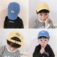 儿童韩版春秋冬季鸭舌帽宝宝m字母棒球帽韩国男童女童遮阳潮帽子
