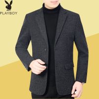 春秋中年男士西装外套薄款夹克青年休闲韩版小西服上衣