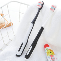 !微纳米万毛超软毛零刺激80微米丝径高密度超细刷毛护牙牙刷|新款黑色一支(图片右侧)