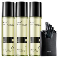 男漱口水去除口臭无牙结石清新口气持久留香味|绿茶3瓶+送绿茶便携装1盒 每瓶220ML