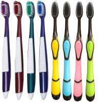 硬毛成人大头牙刷男士去烟渍竹炭牙刷家庭装美白牙齿|2支6003硬毛+2支竹炭软毛