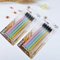 小麦秸秆家用牙刷软毛环保竹炭牙刷成人牙刷|蒙尼娜大头10支[杯子2个]