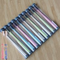 小麦秸秆家用牙刷软毛环保竹炭牙刷成人牙刷|大头套管8支小鹿2支[杯子2个]