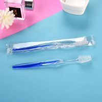 酒店宾馆一次性牙刷牙膏套装硬毛家用待客牙具二合一牙刷软毛成人|[500套]蓝树叶简装(不含牙膏)