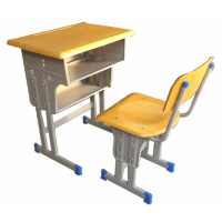 致恒华木单人双斗课桌椅ZHHM-X003(双柱)