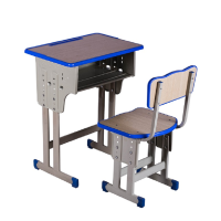 致恒华木单人学生双柱课桌椅ZHHM-X012(靠背)