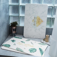 [39*60cm]北欧ins大号硅藻泥地垫浴室防滑垫吸水垫 印花浴室垫 卫生间进垫