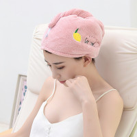 可爱干发帽子浴帽速干女包头巾快速吸水毛巾擦长头发洗头巾 干发帽-黄色牛油果