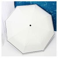 女士折叠雨伞 原宿ins黑胶防晒伞遮阳伞 大号晴雨两用伞太阳伞 三折-海军条纹白色