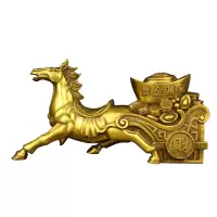 纯铜马铜铜马拉车铜金万两铜器招财元宝摆件 大号