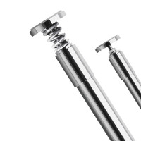 弹簧设计 自由伸缩免打孔伸缩杆晾衣杆304不锈钢卫生间浴帘杆收缩支撑杆卧室窗帘杆 双弹簧伸缩杆