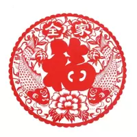 精品新居入伙静电剪纸窗花 新年福字玻璃贴贴 乔迁节庆装饰贴纸 5款图案每款2张=10张(直径27cm) 30*30 C