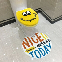 马桶垫二件套 坐便套三件套卡通可爱笑脸马桶垫圈田园风通用SN8478