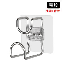 不锈钢脸盆挂钩洗澡盆浴盆通用收纳架多功能置物架免打孔壁挂 不锈钢盆钩(含墙贴)-5个送备用贴2个