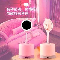 装饰灯床头灯化妆镜台灯女生 创意个性小夜灯情侣床头情趣浪漫气氛围台灯卧室补光夜光灯 女神局部补妆镜子 粉红色