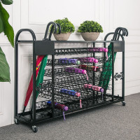 超市商用雨伞架酒店大堂创意学校写字楼餐厅商用收纳架公司伞架子沥水家用落地雨 黑色 6层10孔(120*28*80cm)