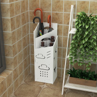 雨伞架子家用雨伞酒店雨具收纳桶大堂放雨伞置物筒挂伞柜子沥水架 白色 大号（25*22*75cm）