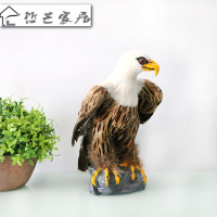 半个许仙仿真动物模型鸟类羽毛标本摆件孔雀丹鹤/白鹭/朱鹮/猫头鹰/老鹰 大号开屏(可拆)