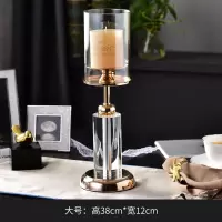 半个许仙欧式家用复古烛光晚餐灯道具北欧浪漫烛台摆件轻奢美式蜡烛台餐桌 水晶玻璃大号