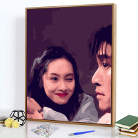 半个许仙diy数字油画风景客厅卡动漫手工数字油彩画减压 240烟火季节 50*65送原木色成品外框画板+颜料+画笔+无痕