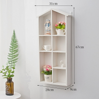 半个许仙背景墙上装饰品创意实木置物架客厅房间卧室木质壁饰壁挂 田园白(有背板)