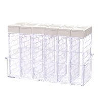 半个许仙双向开盖调料盒6件套 调料瓶带底座套装厨房用品家用组合装简约透明调味盒 双向开盖咖啡色6件套