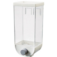 半个许仙密封罐 透明塑料储物罐 无痕壁挂按压出量储物杂粮罐收纳 大容量储藏罐厨房家用保鲜盒防潮干货食品 白色1500ml