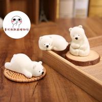 半个许仙 桌上摆件背景装饰迷你可爱少女心现代创意办公桌面熊树脂工艺品 三萌熊(送藤座垫一张)