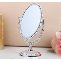 半个许仙8寸桌面双面台式化妆镜子 大号时尚梳妆镜 欧式台镜 安娜苏公主镜家居 纳米色椭圆新款006双平