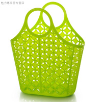 半个许仙软质塑料收纳篮抗摔沐浴篮洗澡篮手提篮购物篮子洗漱篮浴筐整理筐生活日用创意家居