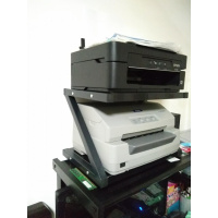 半个许仙创意打印机架子办公桌面双层收纳架现代简约多层置物架复印机架 3层大号白架+板颜色留言(落地款)