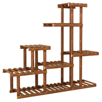 半个许仙阳台花架子多层室内特价客厅盆栽置物架植物多肉落地式实木花盆架 M+斜撑+卡扣+万向轮8个+风车