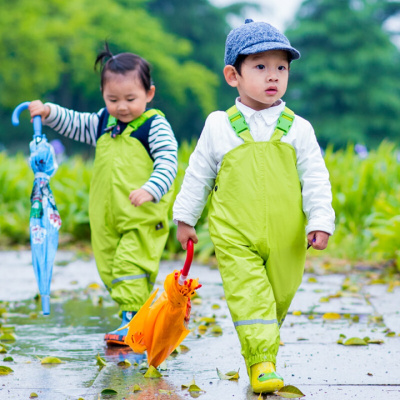 半个许仙儿童雨裤宝宝春夏连体雨衣小孩防脏裤幼儿园男女童背带防水罩衣裤