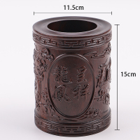 半个许仙实木笔筒刻原木红木笔筒 创意檀木中式仿古摆件办公桌笔筒文房四宝书房礼品 办公礼品 红木大荷花