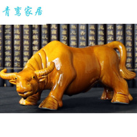半个许仙牛陶瓷牛牛水牛生肖牛摆件工艺品礼品家居装饰品摆件 大号棕牛(长40)
