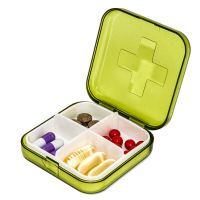 半个许仙随身小药盒便携式药丸收纳盒切药器密封药品分装药盒子药片 一个装 颜色随机