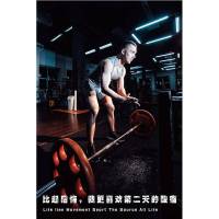 健身房励志海报 装饰画健美女马甲线励志口号肌肉男壁画宿舍墙贴画自粘 A14 01图案 60*90厘米自带背胶