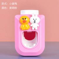 儿童卡通可爱创意挤牙膏器儿童壁挂式粘贴免打孔懒人牙膏挤压器置物架 KT棒棒糖